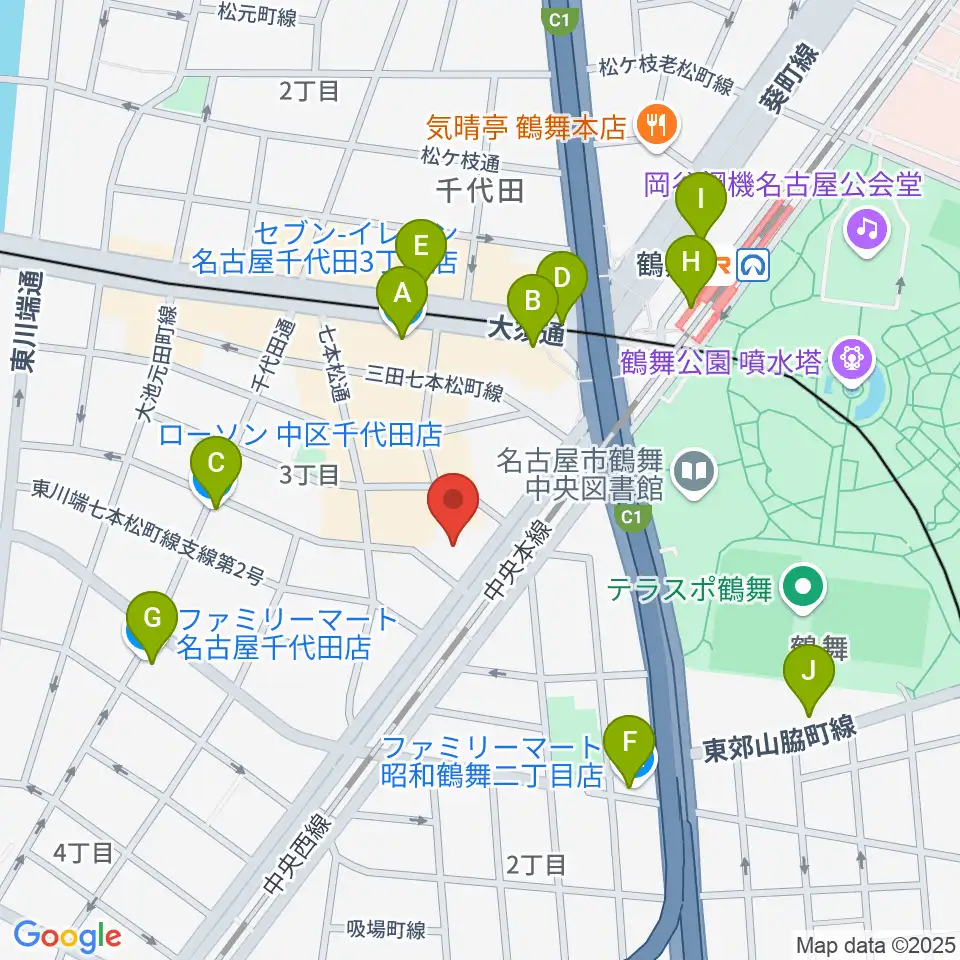 EMU Music School周辺のコンビニエンスストア一覧地図
