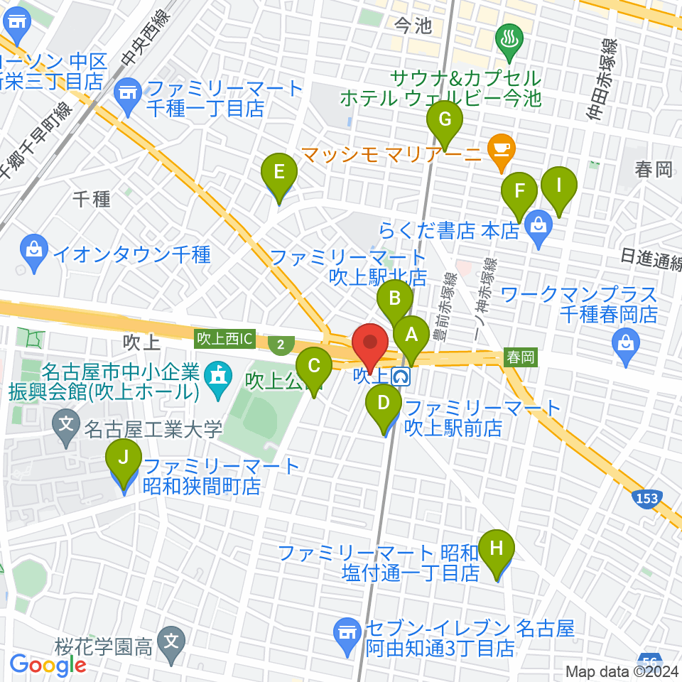 サタケドラムショップ周辺のコンビニエンスストア一覧地図