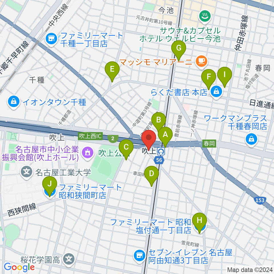 サタケドラムショップ周辺のコンビニエンスストア一覧地図