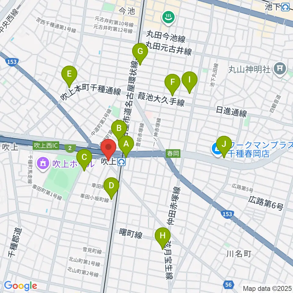 サタケドラムショップ周辺のコンビニエンスストア一覧地図