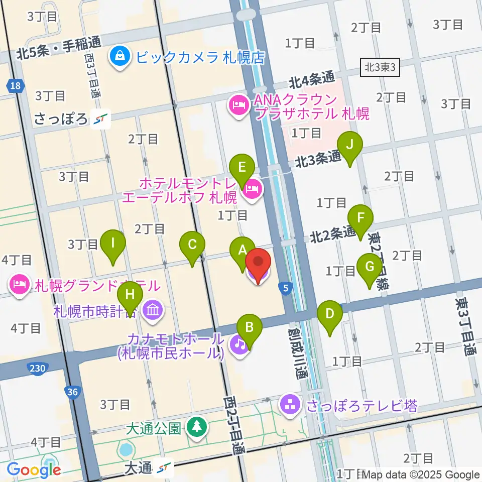 札幌文化芸術劇場 hitaru周辺のコンビニエンスストア一覧地図