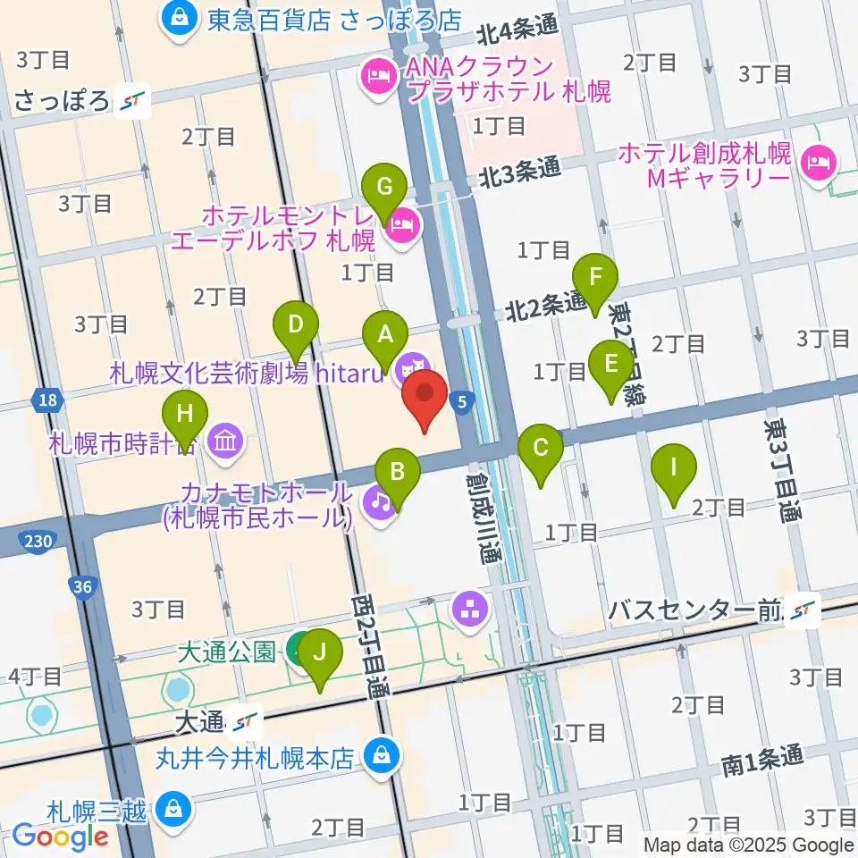 札幌文化芸術交流センターSCARTS周辺のコンビニエンスストア一覧地図