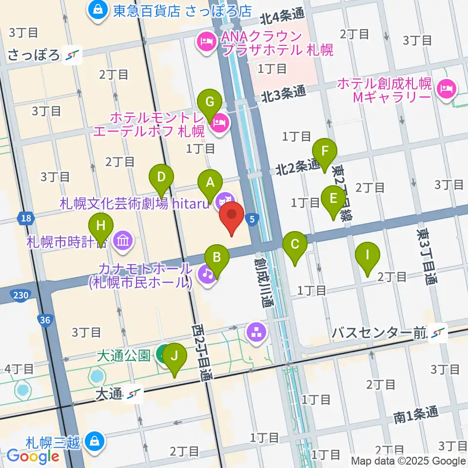 札幌文化芸術交流センターSCARTS周辺のコンビニエンスストア一覧地図