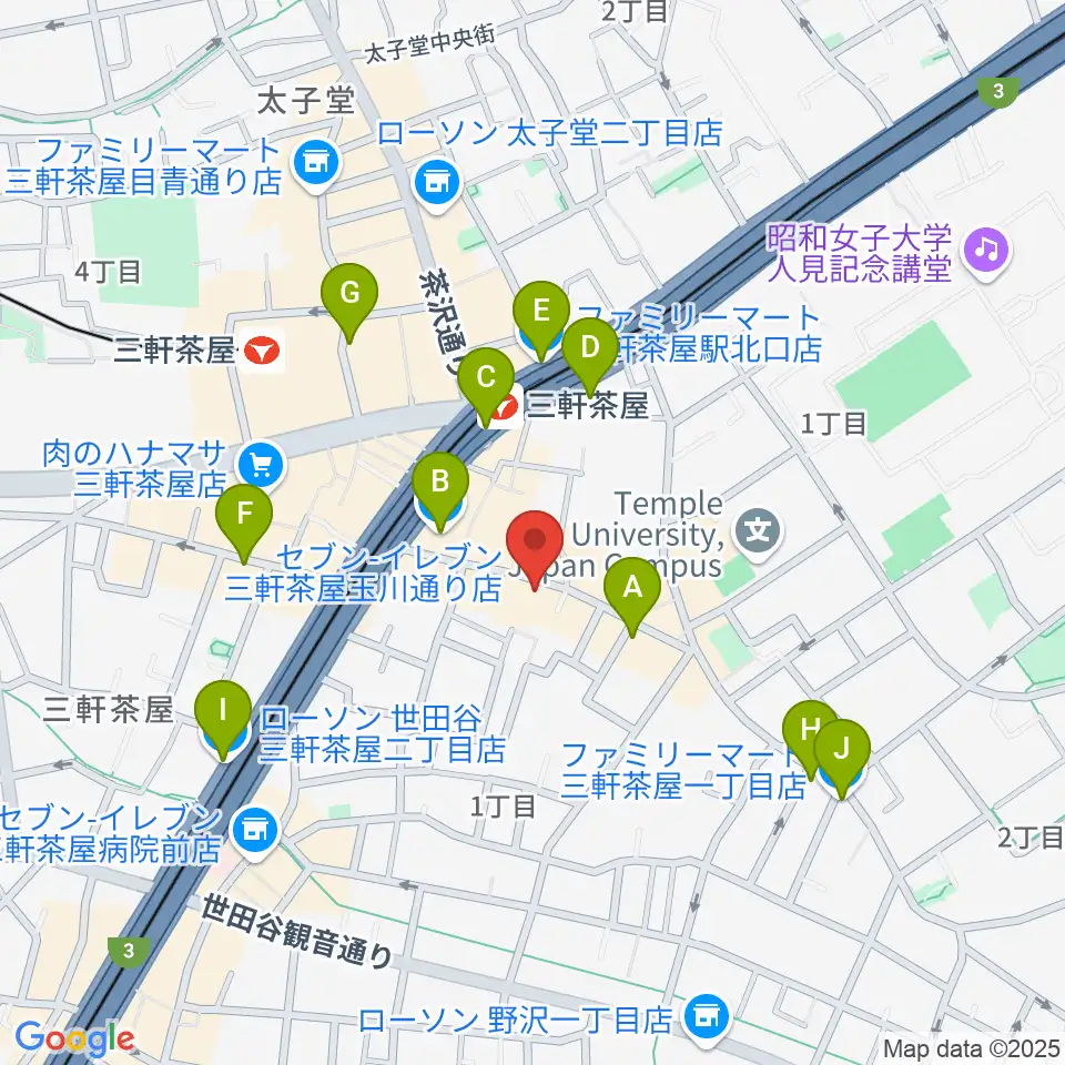 三軒茶屋HEAVEN'S DOOR周辺のコンビニエンスストア一覧地図