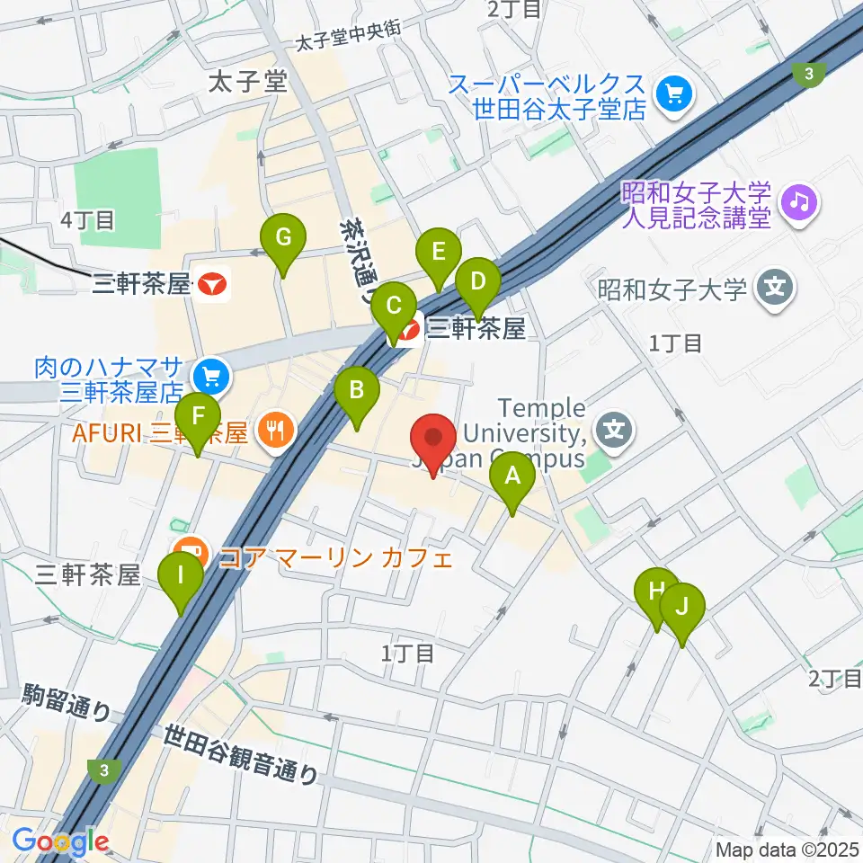 三軒茶屋HEAVEN'S DOOR周辺のコンビニエンスストア一覧地図