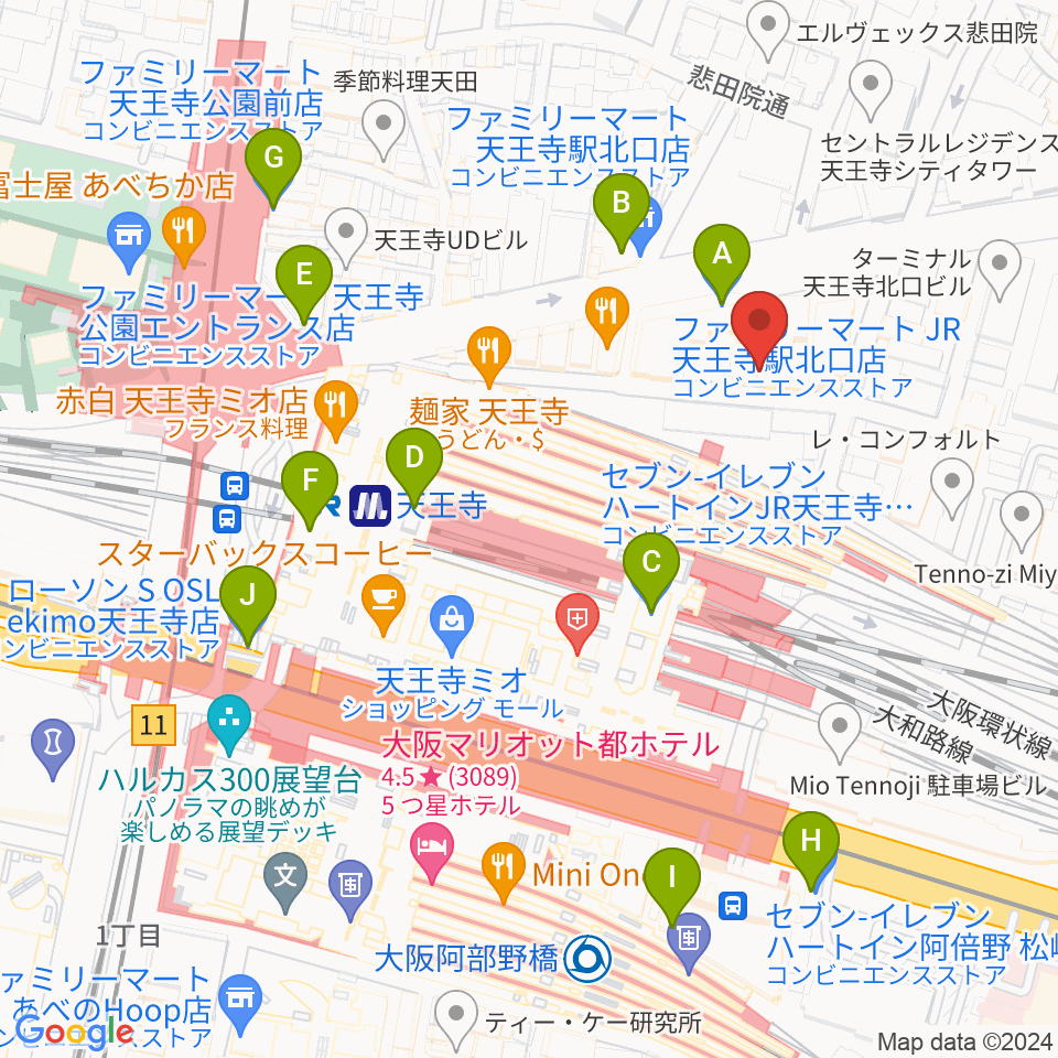 ヤンタスタジオ周辺のコンビニエンスストア一覧地図