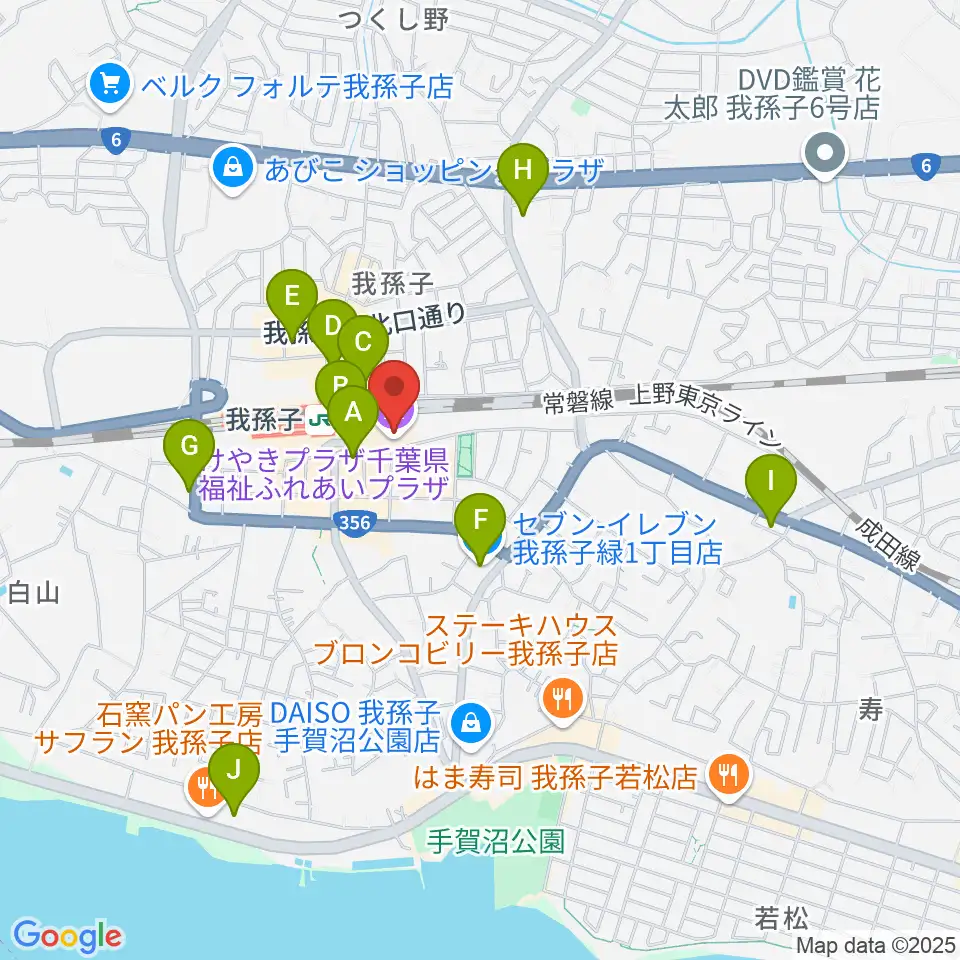 千葉県福祉ふれあいプラザ周辺のコンビニエンスストア一覧地図