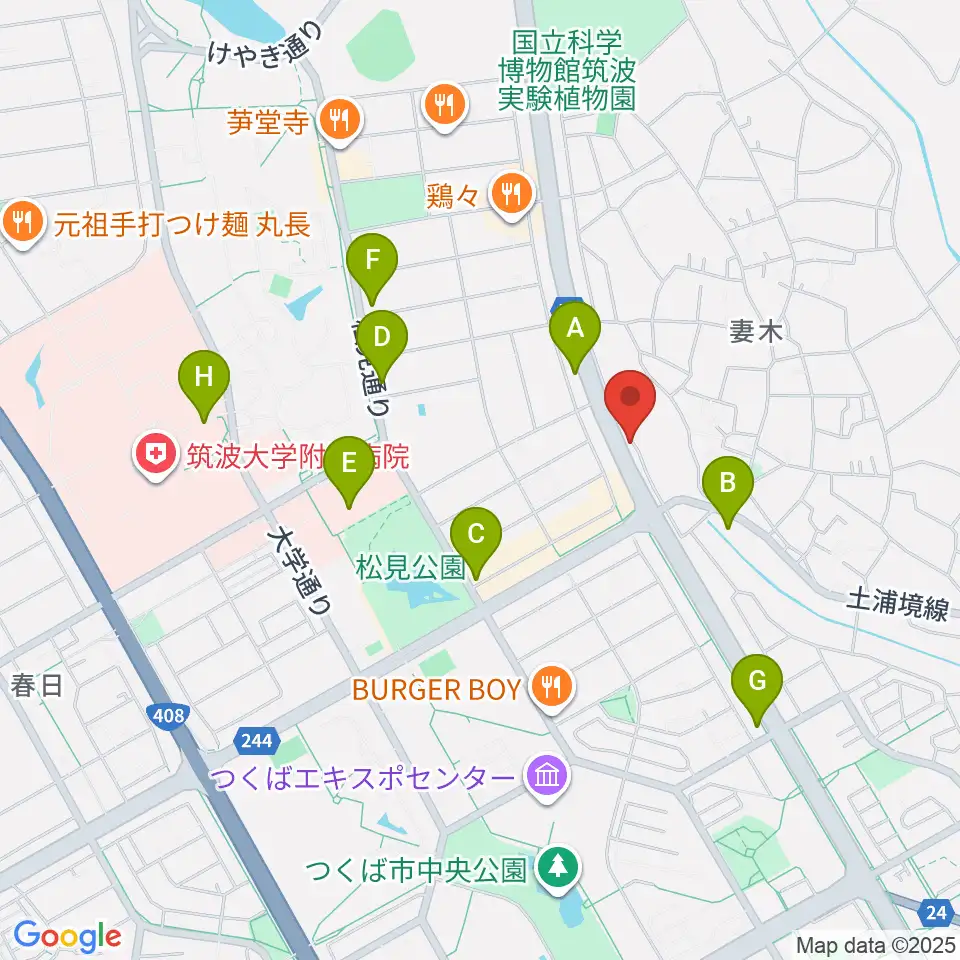 ホソダ興産グランドピアノ練習室周辺のコンビニエンスストア一覧地図