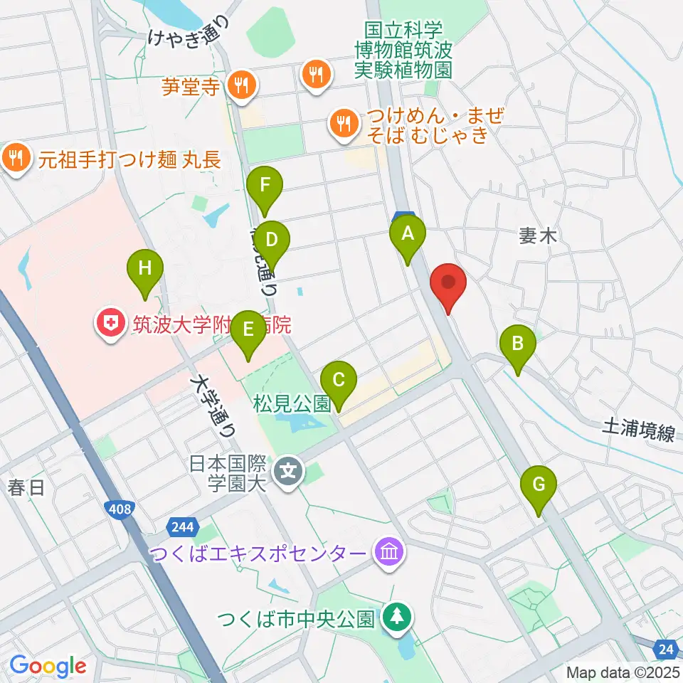 ホソダ興産グランドピアノ練習室周辺のコンビニエンスストア一覧地図