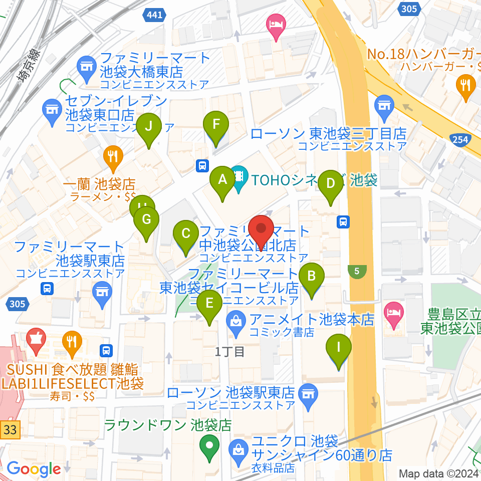 東京建物ブリリアホール周辺のコンビニエンスストア一覧地図