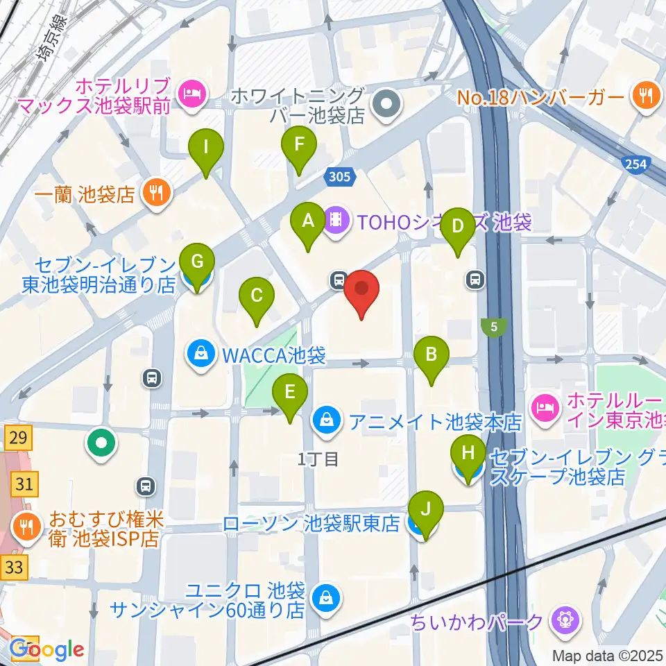 東京建物ブリリアホール周辺のコンビニエンスストア一覧地図