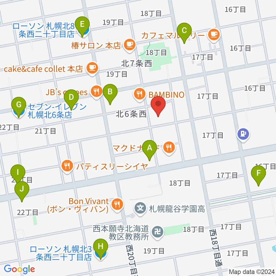 ディスカバリースタジオ周辺のコンビニエンスストア一覧地図