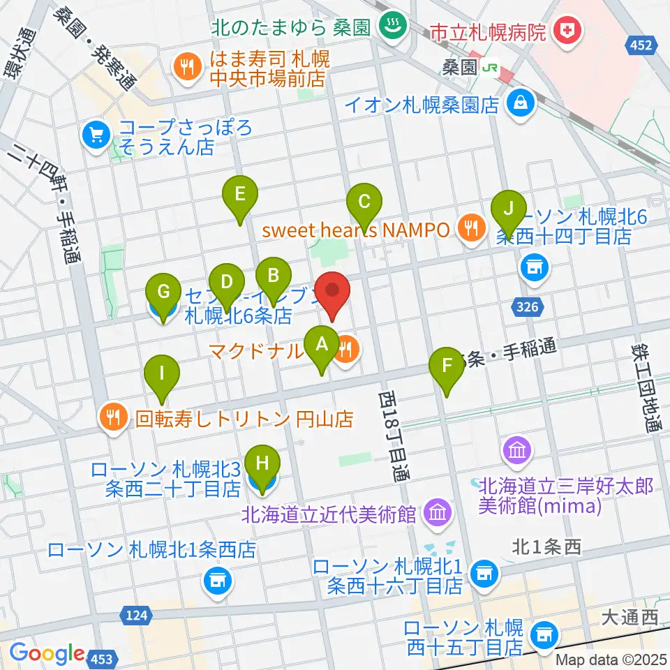 ディスカバリースタジオ周辺のコンビニエンスストア一覧地図