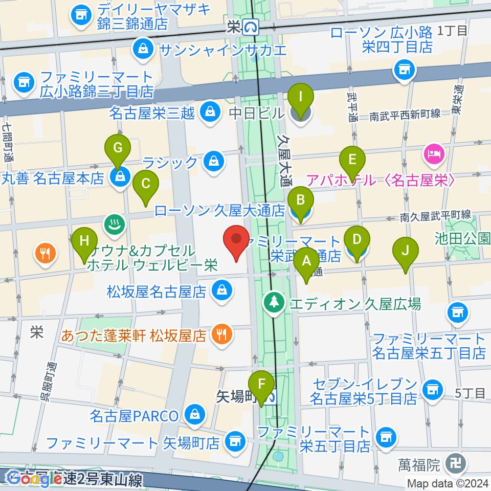 名古屋ReNY limited周辺のコンビニエンスストア一覧地図