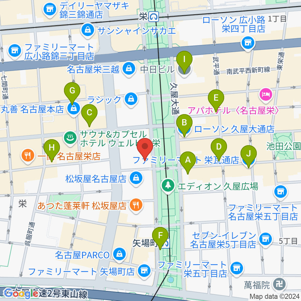 名古屋ReNY limited周辺のコンビニエンスストア一覧地図