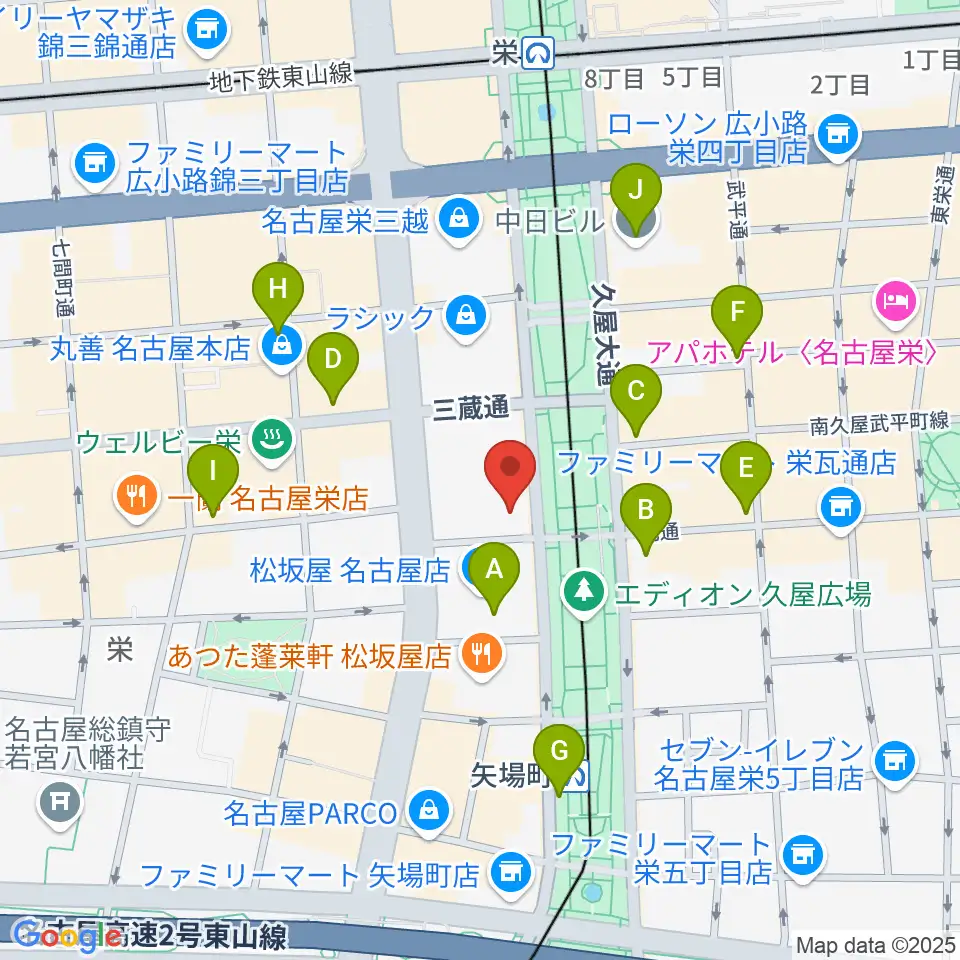 名古屋ReNY limited周辺のコンビニエンスストア一覧地図