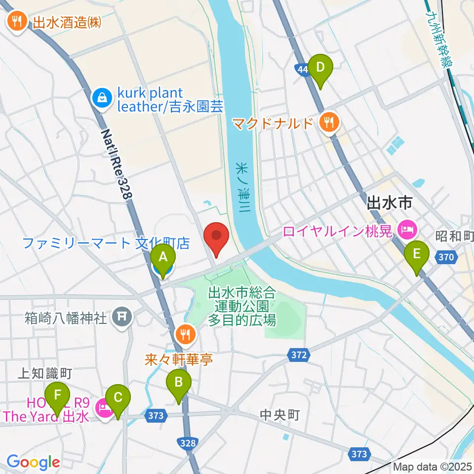 マルマエ音楽ホール出水周辺のコンビニエンスストア一覧地図