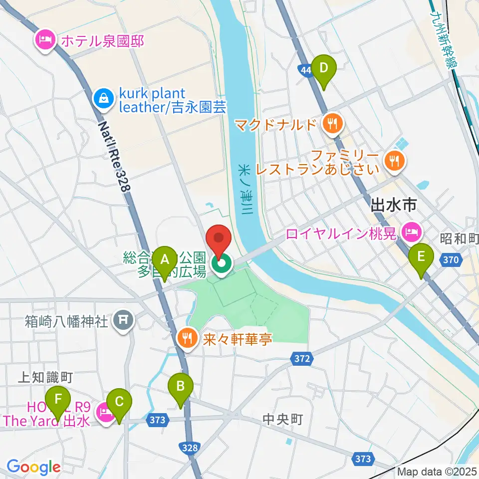マルマエ音楽ホール出水周辺のコンビニエンスストア一覧地図