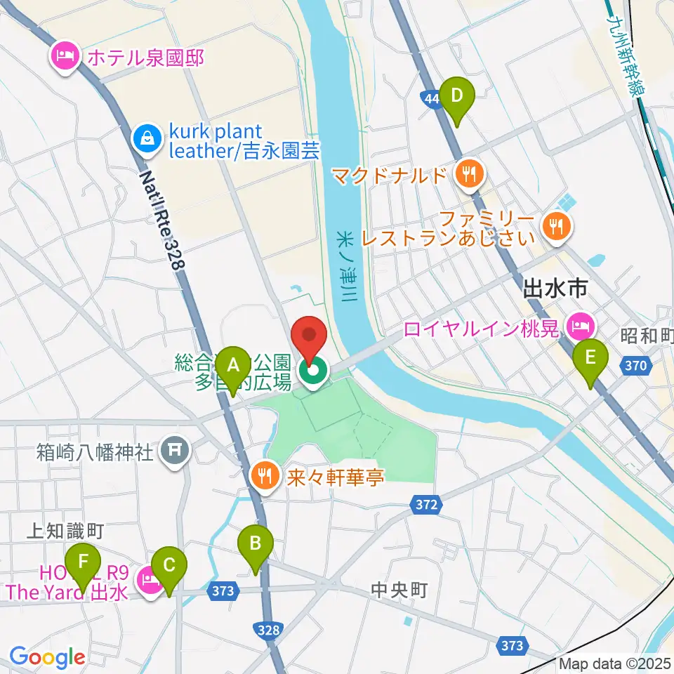 マルマエ音楽ホール出水周辺のコンビニエンスストア一覧地図