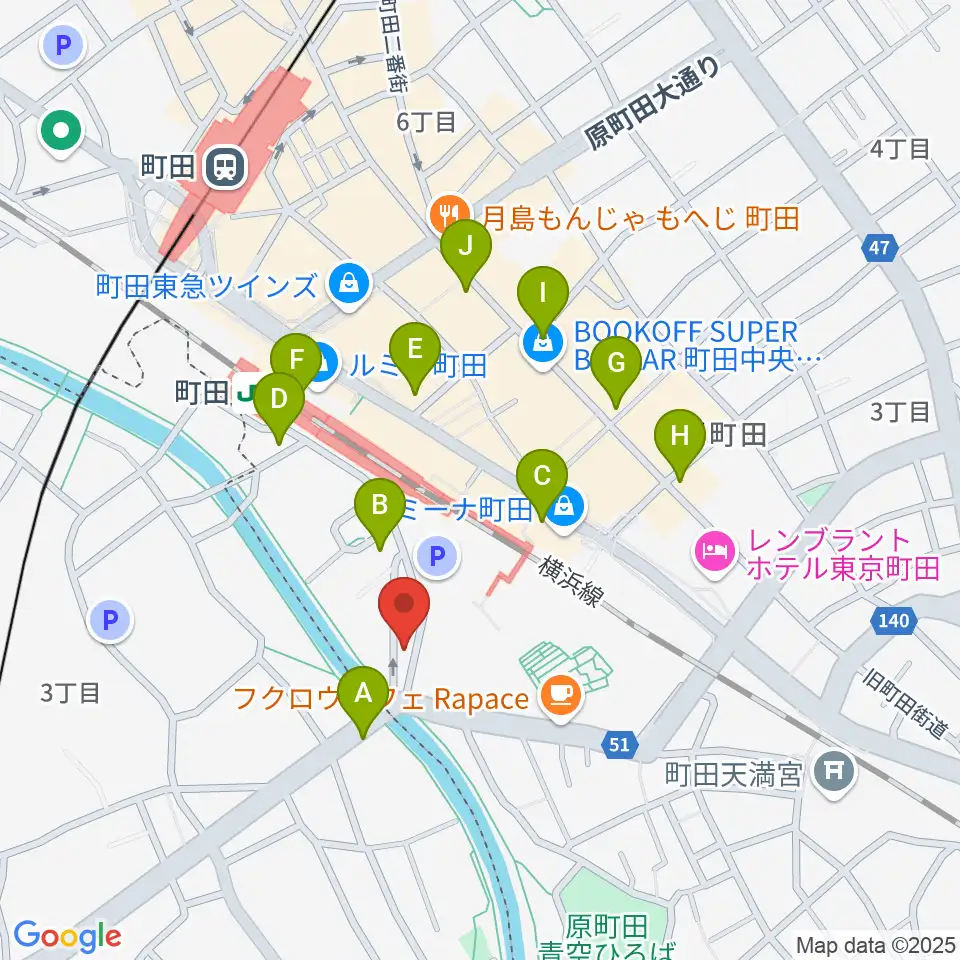 YOKOTA BASE STUDIO周辺のコンビニエンスストア一覧地図