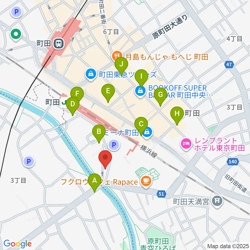 YOKOTA BASE STUDIO周辺のコンビニエンスストア一覧地図