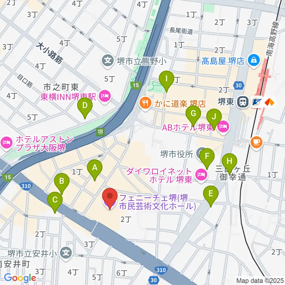 フェニーチェ堺周辺のコンビニエンスストア一覧地図