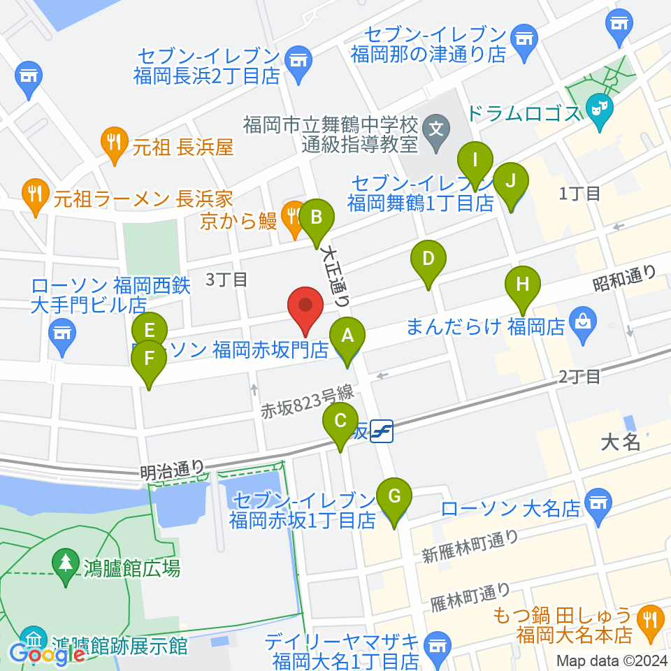 専門学校ESPエンタテインメント福岡周辺のコンビニエンスストア一覧地図