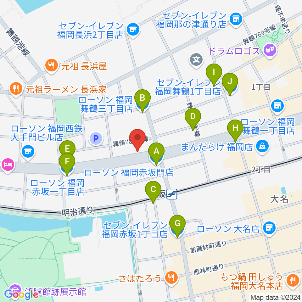 専門学校ESPエンタテインメント福岡周辺のコンビニエンスストア一覧地図