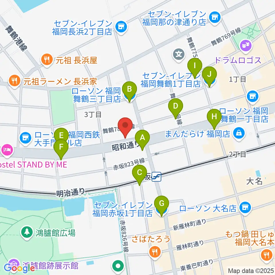 専門学校ESPエンタテインメント福岡周辺のコンビニエンスストア一覧地図