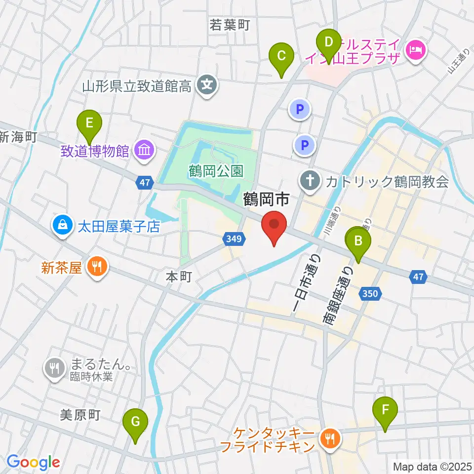 荘銀タクト鶴岡周辺のコンビニエンスストア一覧地図