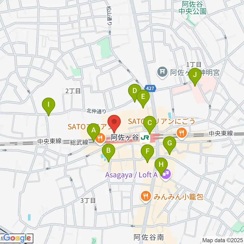 阿佐ヶ谷マンハッタン周辺のコンビニエンスストア一覧地図