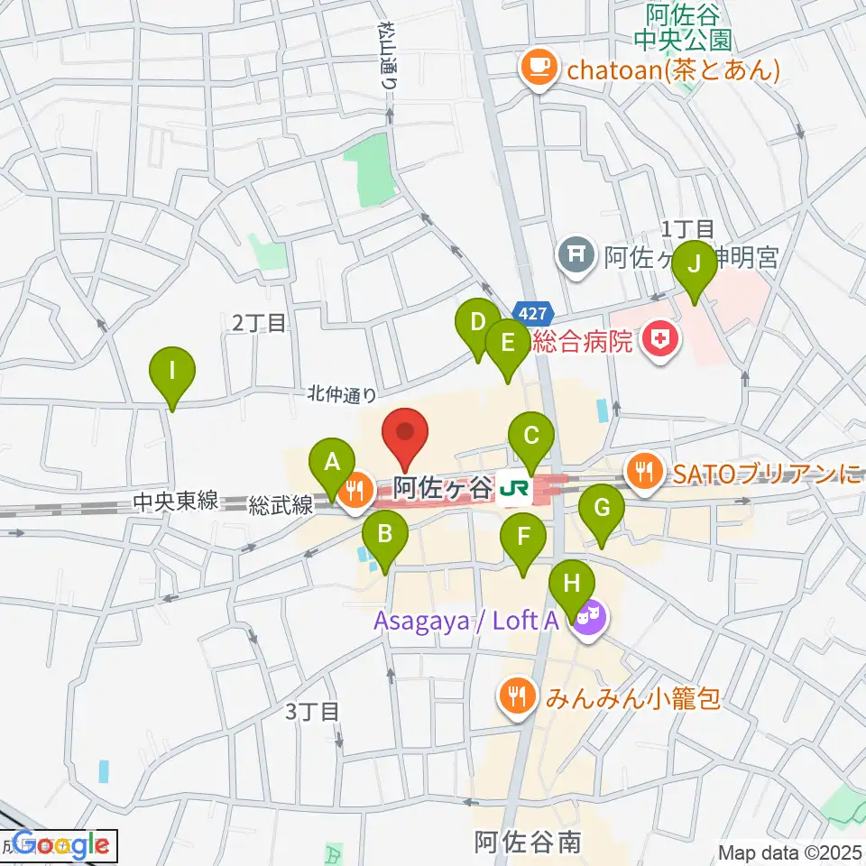 阿佐ヶ谷マンハッタン周辺のコンビニエンスストア一覧地図