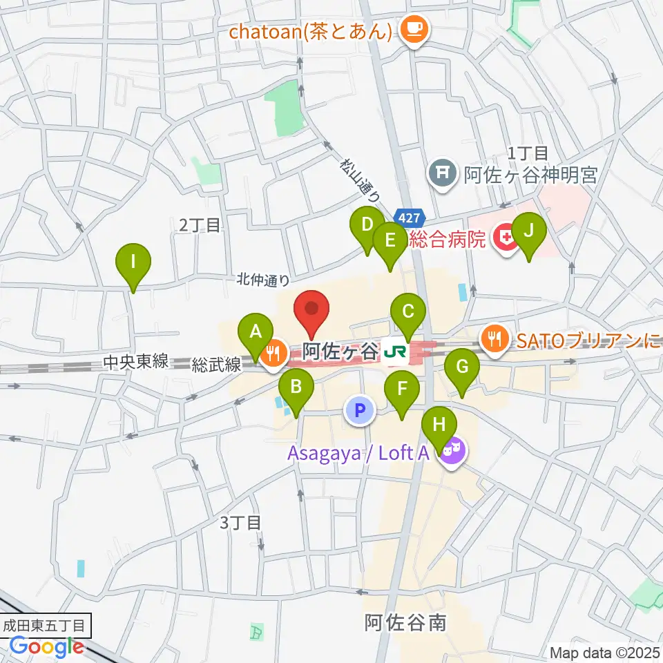 阿佐ヶ谷マンハッタン周辺のコンビニエンスストア一覧地図