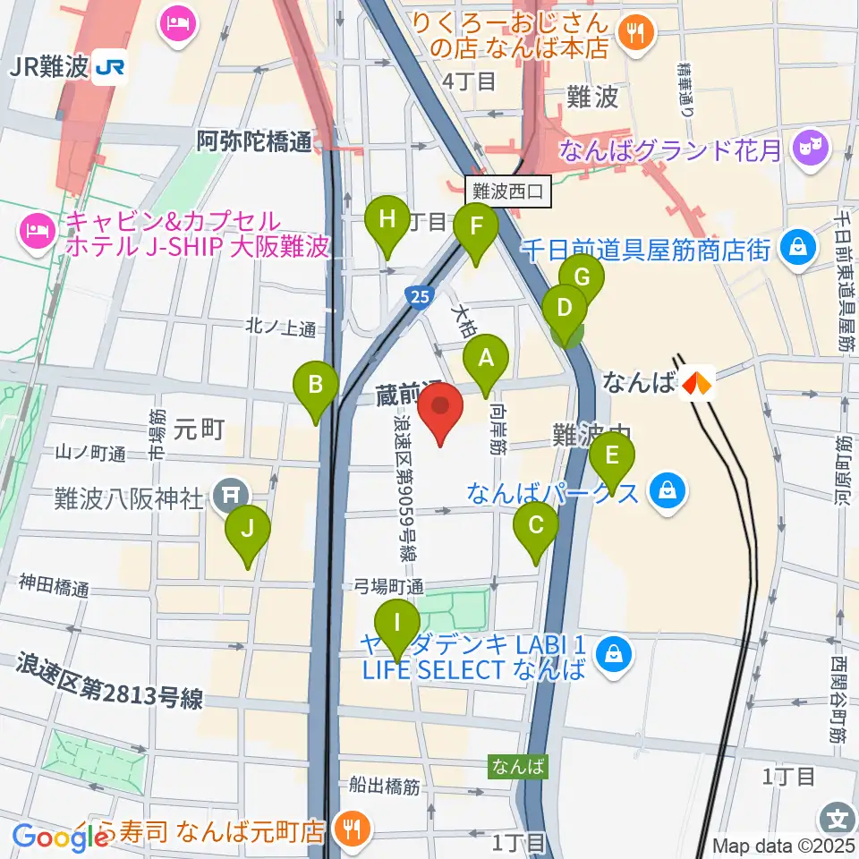 エディオンアリーナ大阪周辺のコンビニエンスストア一覧地図