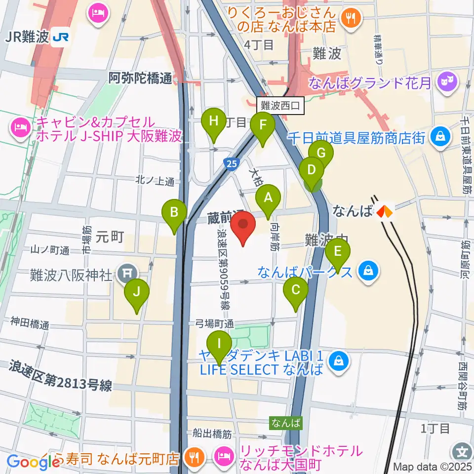 エディオンアリーナ大阪周辺のコンビニエンスストア一覧地図