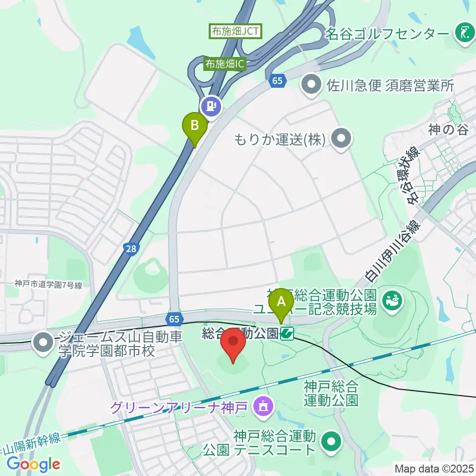 ほっともっとフィールド神戸周辺のコンビニエンスストア一覧地図