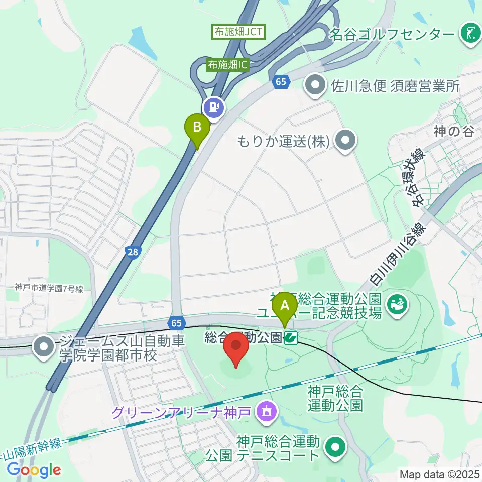 ほっともっとフィールド神戸周辺のコンビニエンスストア一覧地図