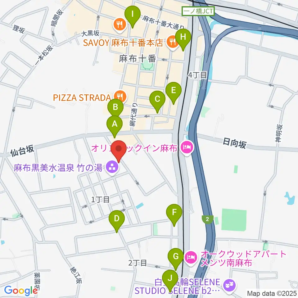 TOKYO麻布ミュージックセンター周辺のコンビニエンスストア一覧地図
