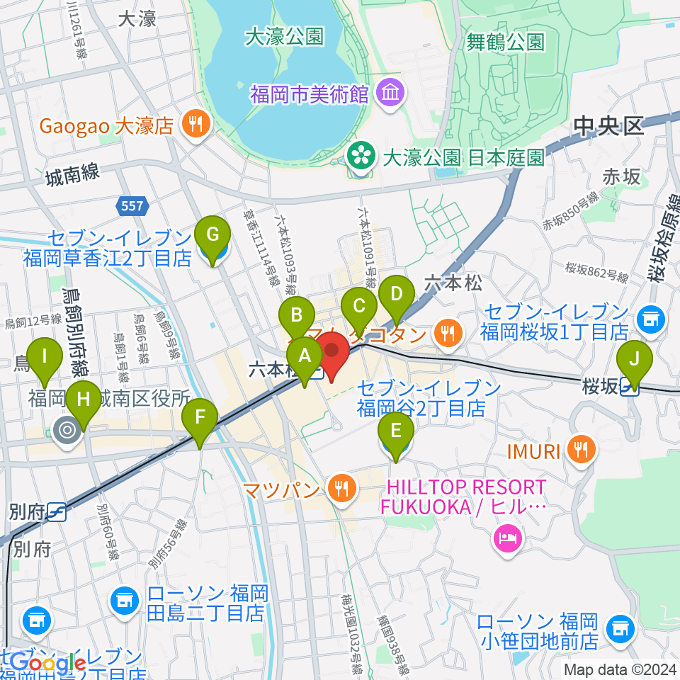 福岡市科学館周辺のコンビニエンスストア一覧地図