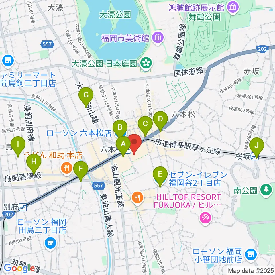 福岡市科学館周辺のコンビニエンスストア一覧地図