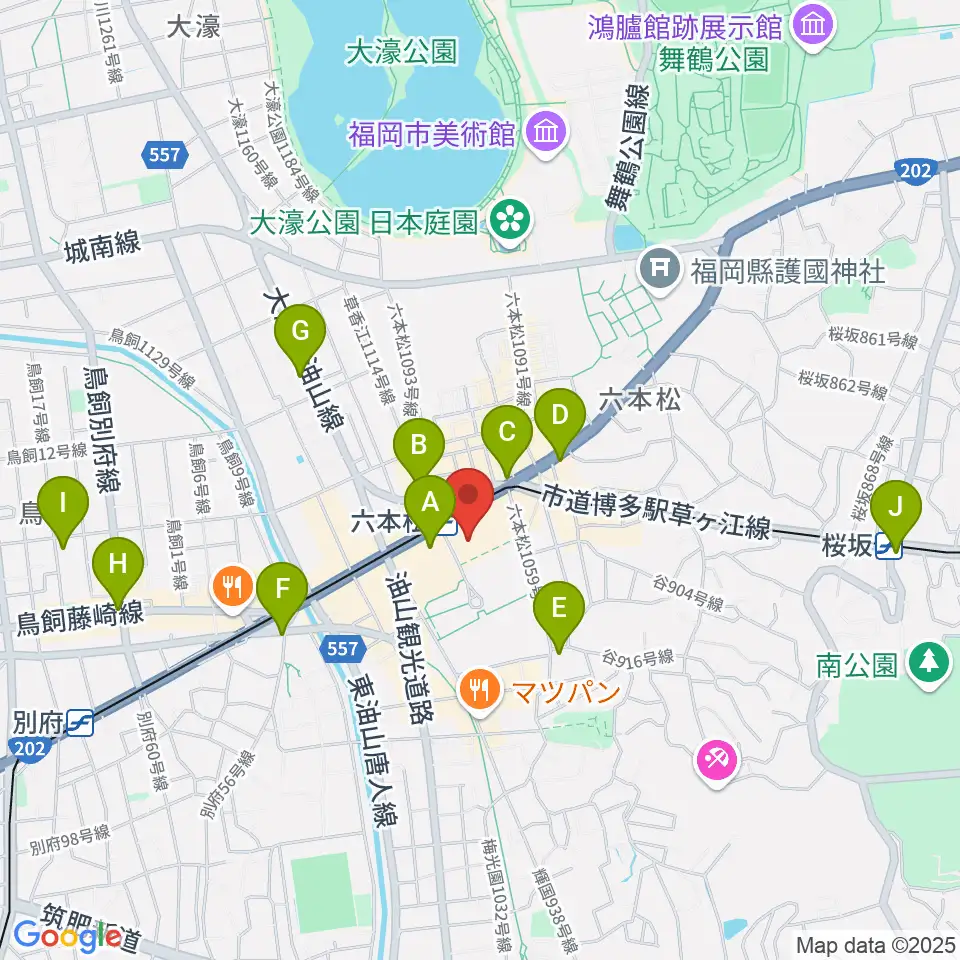 福岡市科学館周辺のコンビニエンスストア一覧地図