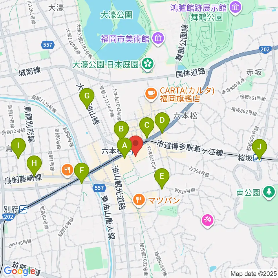 福岡市科学館周辺のコンビニエンスストア一覧地図