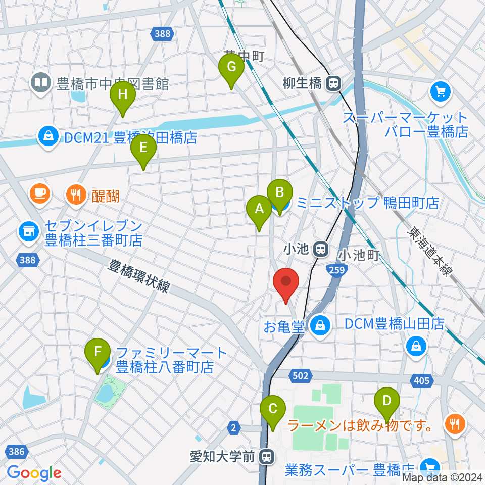 天水周辺のコンビニエンスストア一覧地図