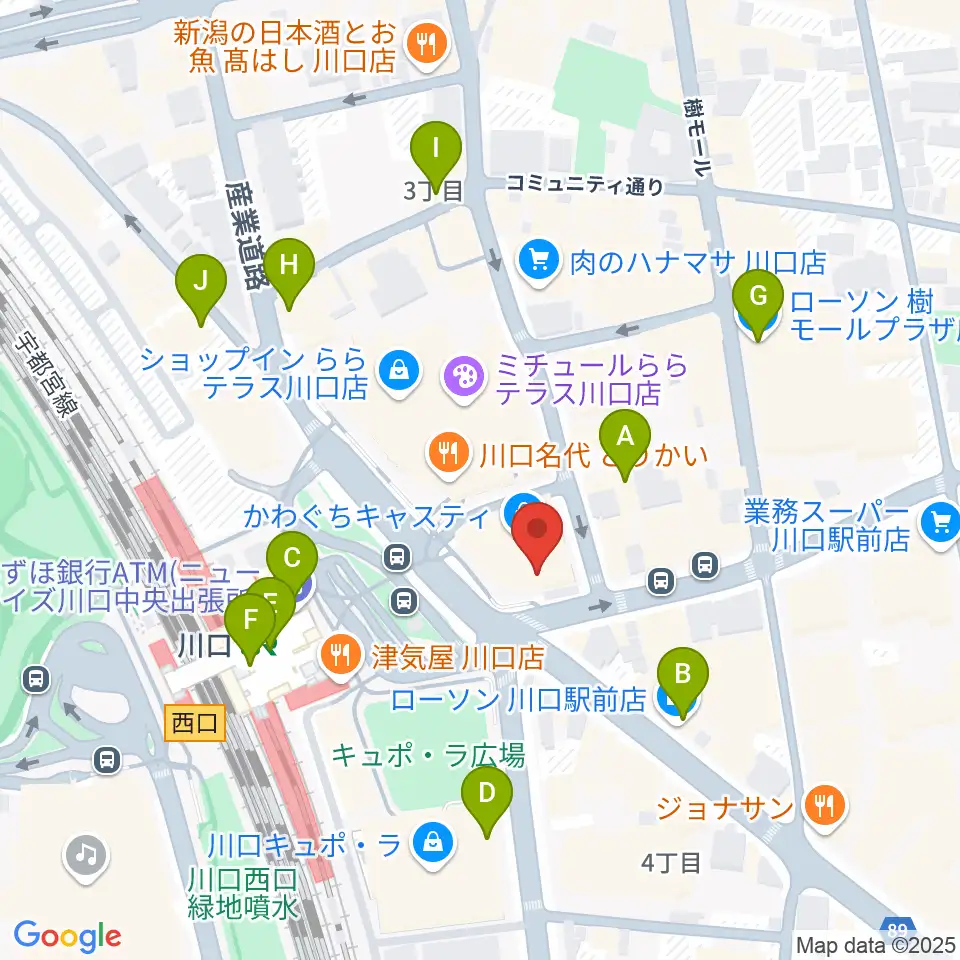 島村楽器 かわぐちキャスティ店周辺のコンビニエンスストア一覧地図