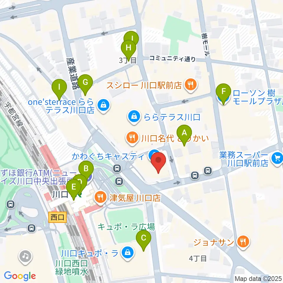 島村楽器 かわぐちキャスティ店周辺のコンビニエンスストア一覧地図