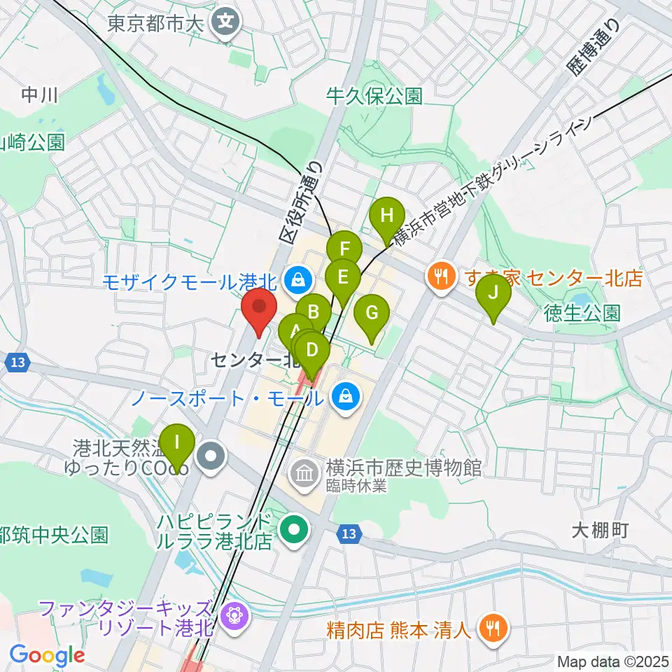 T-Music Yokohama周辺のコンビニエンスストア一覧地図