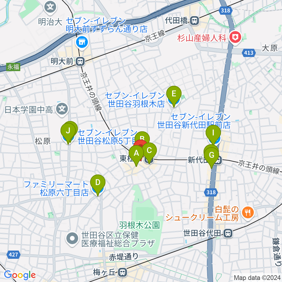 music studio MAYS周辺のコンビニエンスストア一覧地図