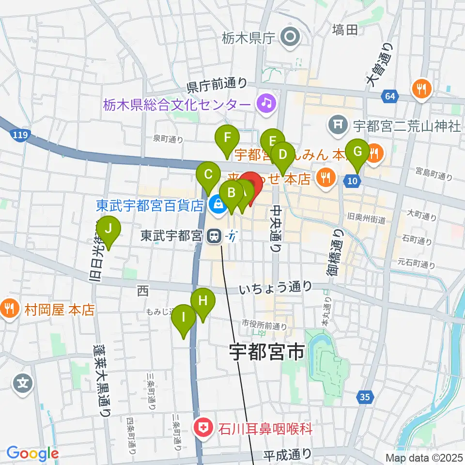 ミヤラジ 宇都宮コミュニティFM周辺のコンビニエンスストア一覧地図