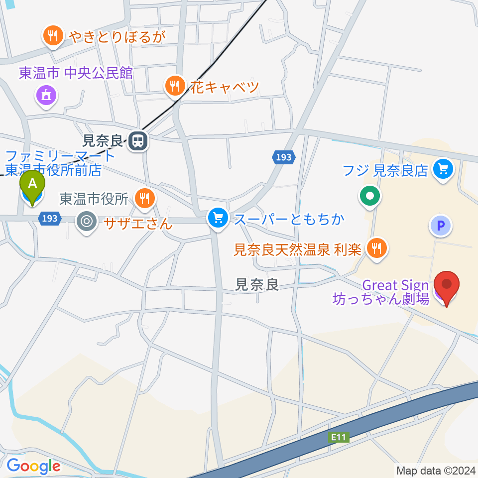 Great Sign 坊っちゃん劇場周辺のコンビニエンスストア一覧地図