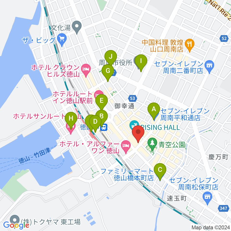 周南LIVE TAKU周辺のコンビニエンスストア一覧地図